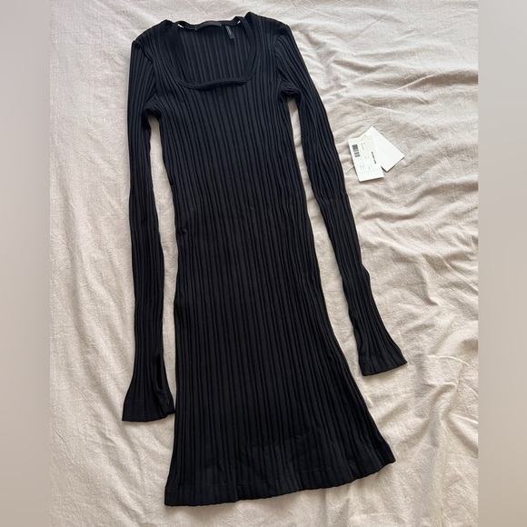 HELMUT LANG Finest Rib Dress Black - Size XS - Picture 3 of 7